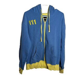 Bethesda Fallout Sweatshirt Hoodie Adult Small Blue Vault 111 Full Zip